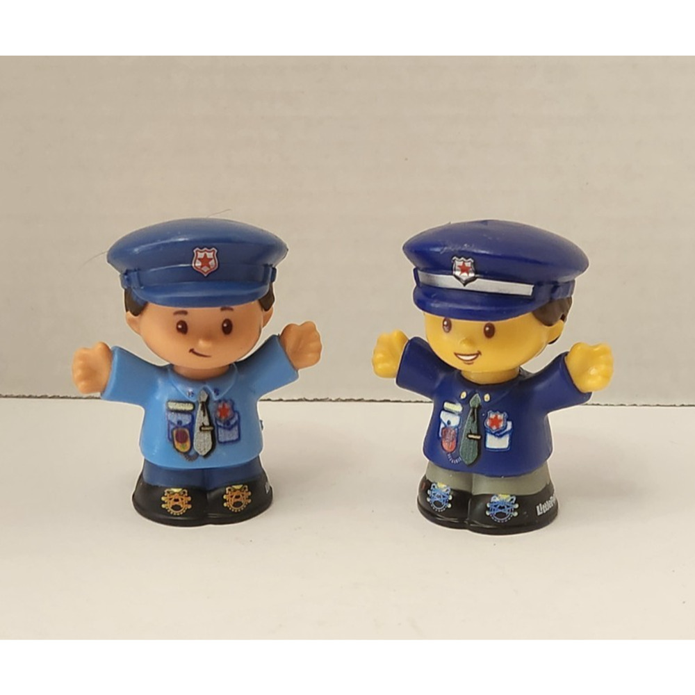 Fisher Price Little People City Emergency Police Officer Boy Girl Blue Uniform